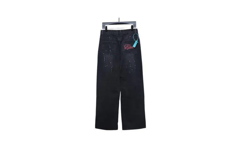 Bstsneaker-Welldone Heart Letter Ripped Baggy Jeans 230