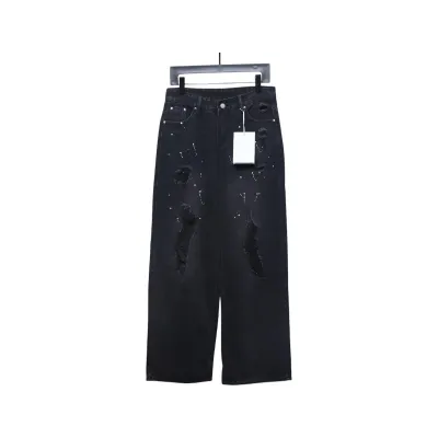 Bstsneaker-Welldone Heart Letter Ripped Baggy Jeans 230 01