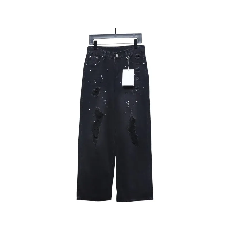 Bstsneaker-Welldone Heart Letter Ripped Baggy Jeans 230
