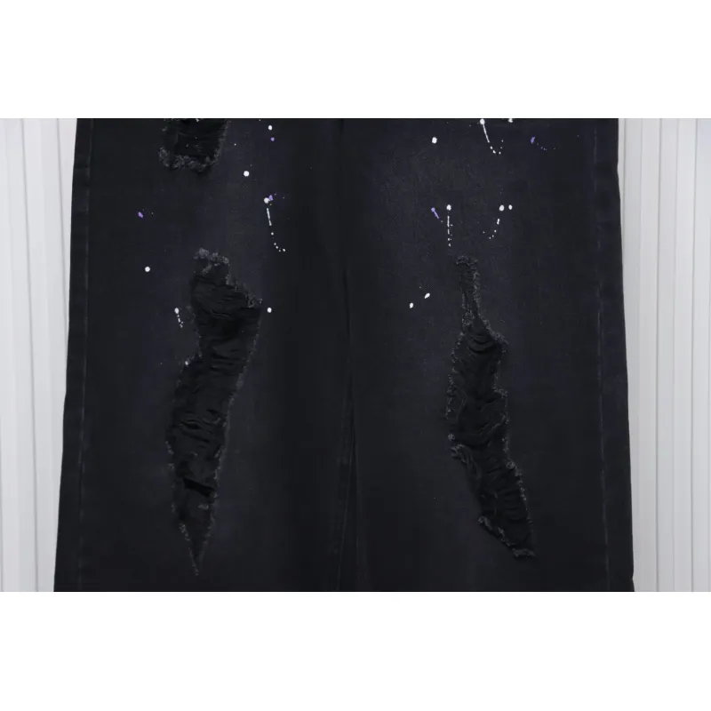 Bstsneaker-Welldone Heart Letter Ripped Baggy Jeans 230