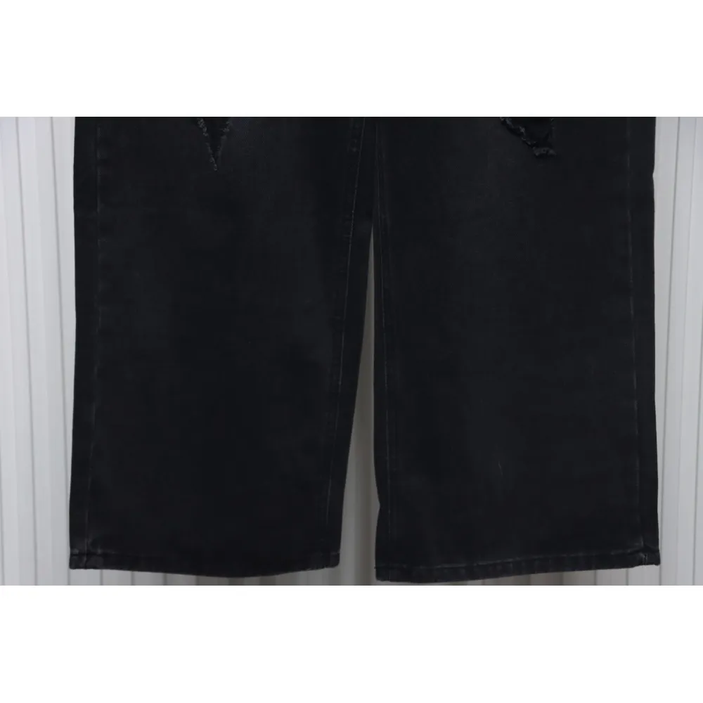 Bstsneaker-Welldone Heart Letter Ripped Baggy Jeans 230