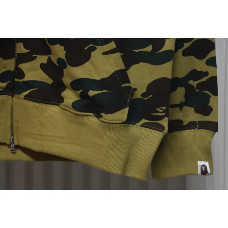 Bstsneaker-BAPE Cloro Camo Shark Full Zip Hoodie Green FW18