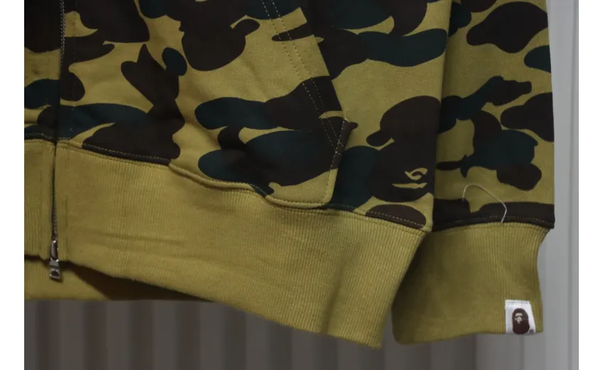 Bstsneaker-BAPE Cloro Camo Shark Full Zip Hoodie Green FW18