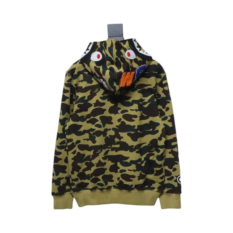 Bstsneaker-BAPE Cloro Camo Shark Full Zip Hoodie Green FW18