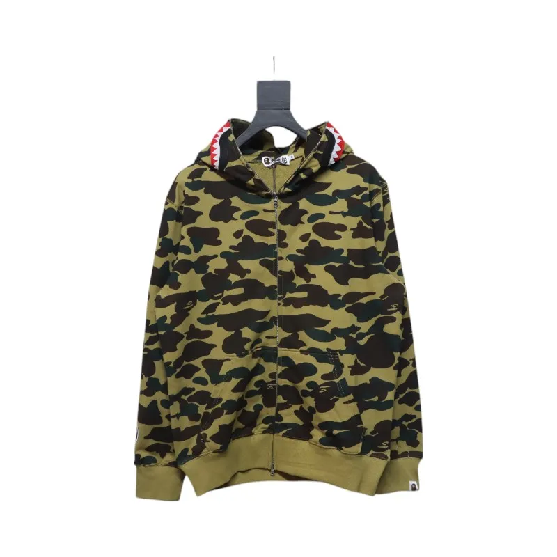 Bstsneaker-BAPE Cloro Camo Shark Full Zip Hoodie Green FW18