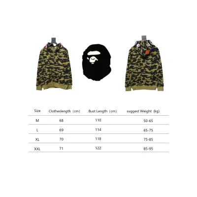 BAPE Cloro Camo Shark Full Zip Hoodie Green FW18 02