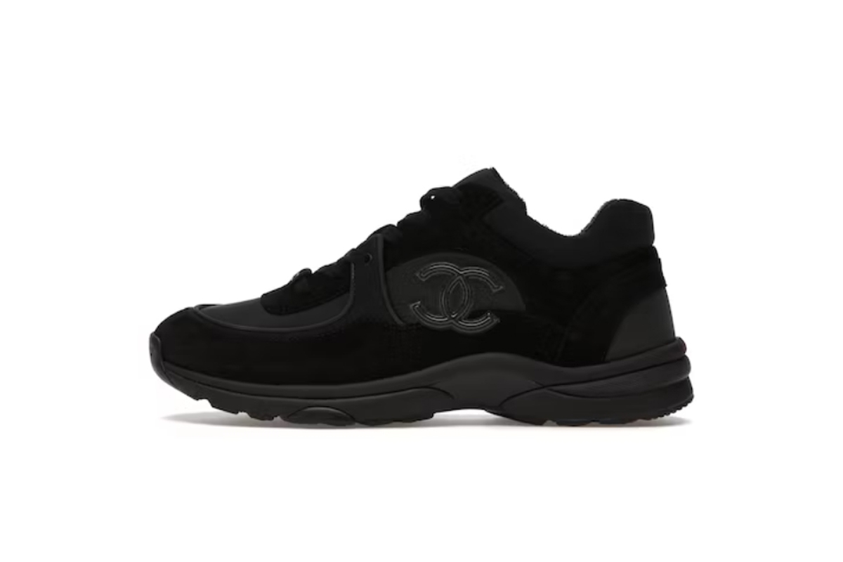 Bstsneaker-Chanel Triple Black Chanel CC Logo Low Top