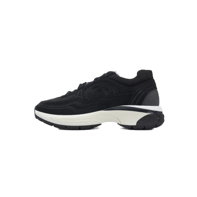 Bstsneaker-Chanel Fabric Laminated Low Top Sneakers Black 01