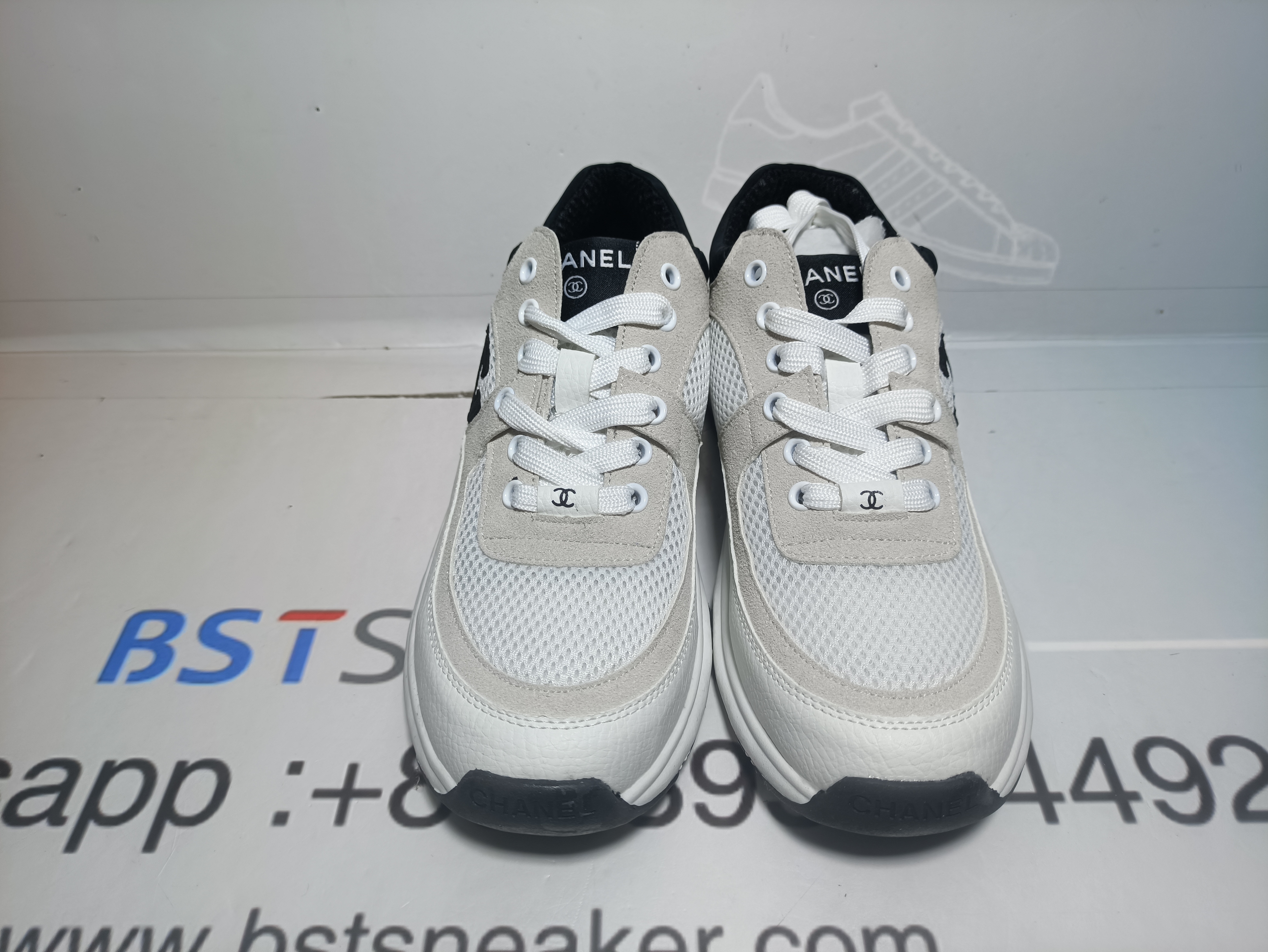 Bstsneaker-Chanel Low Top Trainer Suede White Black (Women's) G38299 Y55720 K3846