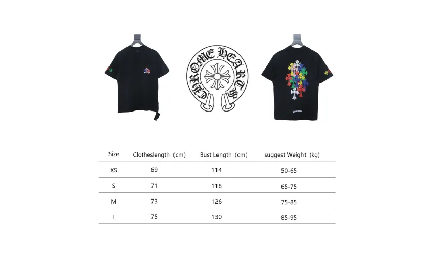 Bstsneaker-Chrome Hearts Multi Color Cross Cemetery T-shirt 140