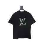 Bstsneaker-Louis Vuitton LV Flocked Logo Short-Sleeved T-shirt 130