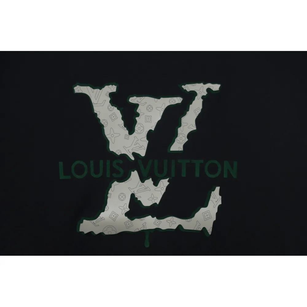 Bstsneaker-Louis Vuitton LV Flocked Logo Short-Sleeved T-shirt 130