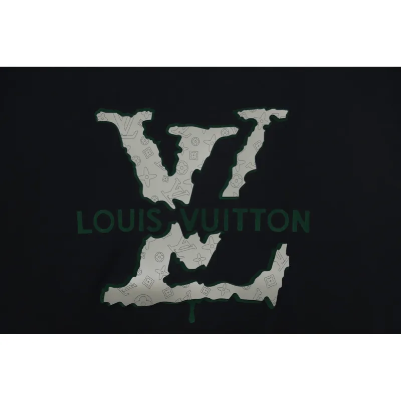 Bstsneaker-Louis Vuitton LV Flocked Logo Short-Sleeved T-shirt 130