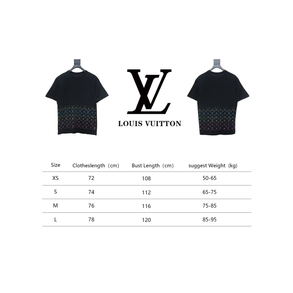 Bstsneaker-Louis Vuitton Monogram Gradient Embellished T-shirt 150