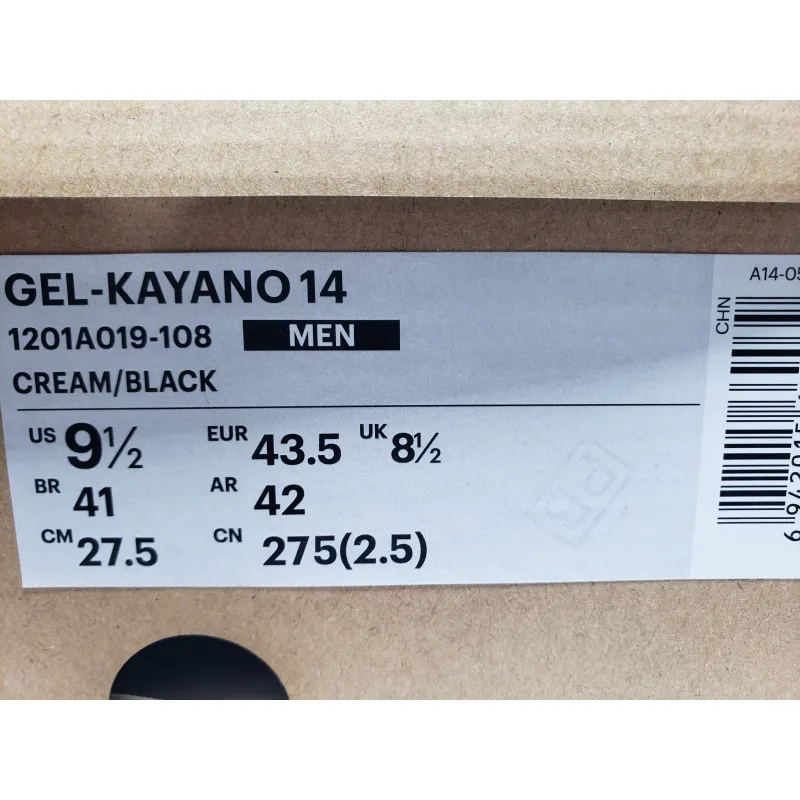 Bstsneaker- ASICS Gel-Kayano 14 Cream Black Metallic Plum 1201A019-108
