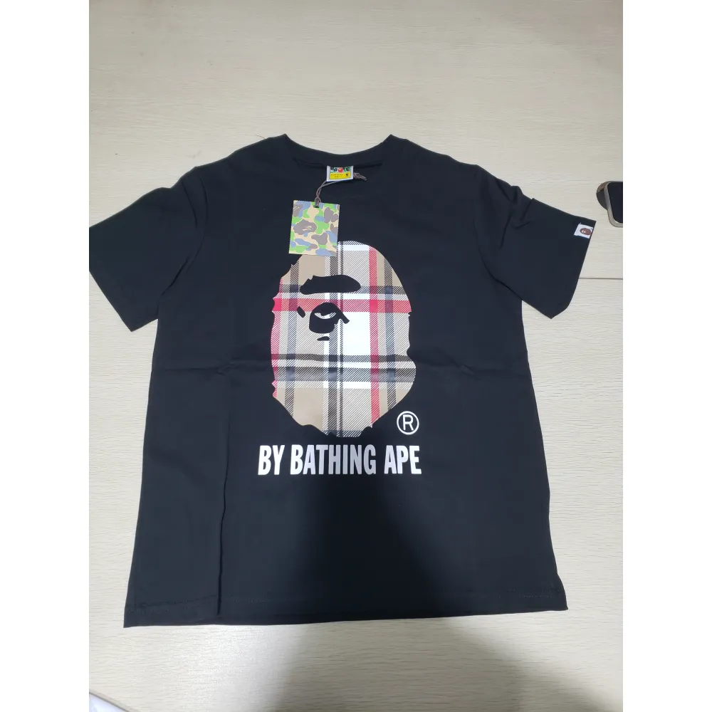 Bstsneaker-BAPE A Bathing Ape Check by Bathing T-shirt Black 120