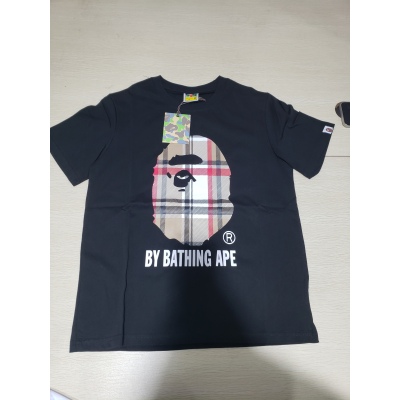 Bstsneaker-BAPE A Bathing Ape Check by Bathing T-shirt Black 120 02
