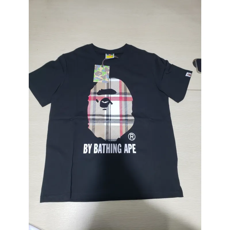 Bstsneaker-BAPE A Bathing Ape Check by Bathing T-shirt Black 120