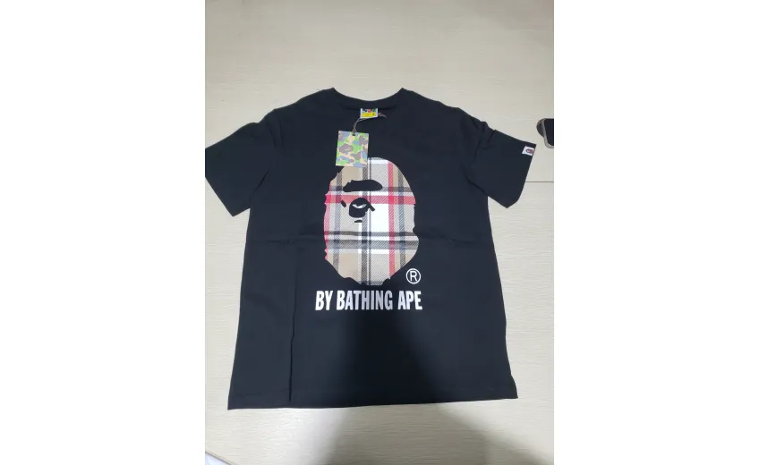 Bstsneaker-BAPE A Bathing Ape Check by Bathing T-shirt Black 120