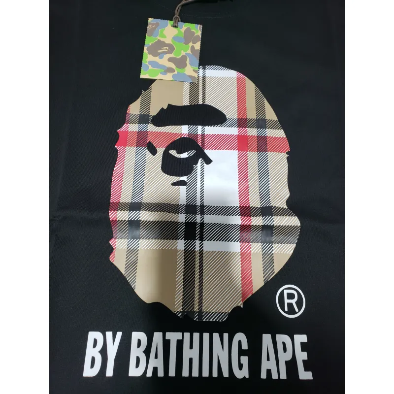 Bstsneaker-BAPE A Bathing Ape Check by Bathing T-shirt Black 120