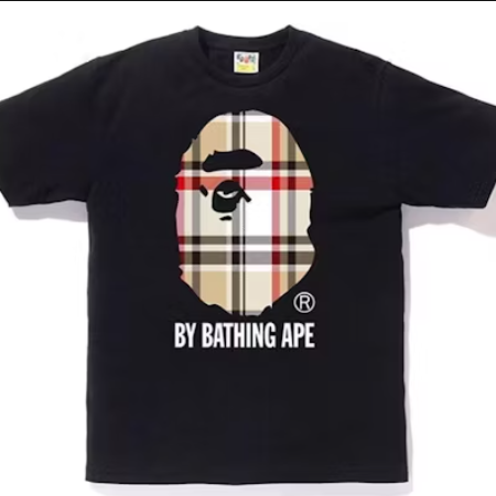 Bstsneaker-BAPE A Bathing Ape Check by Bathing T-shirt Black 120