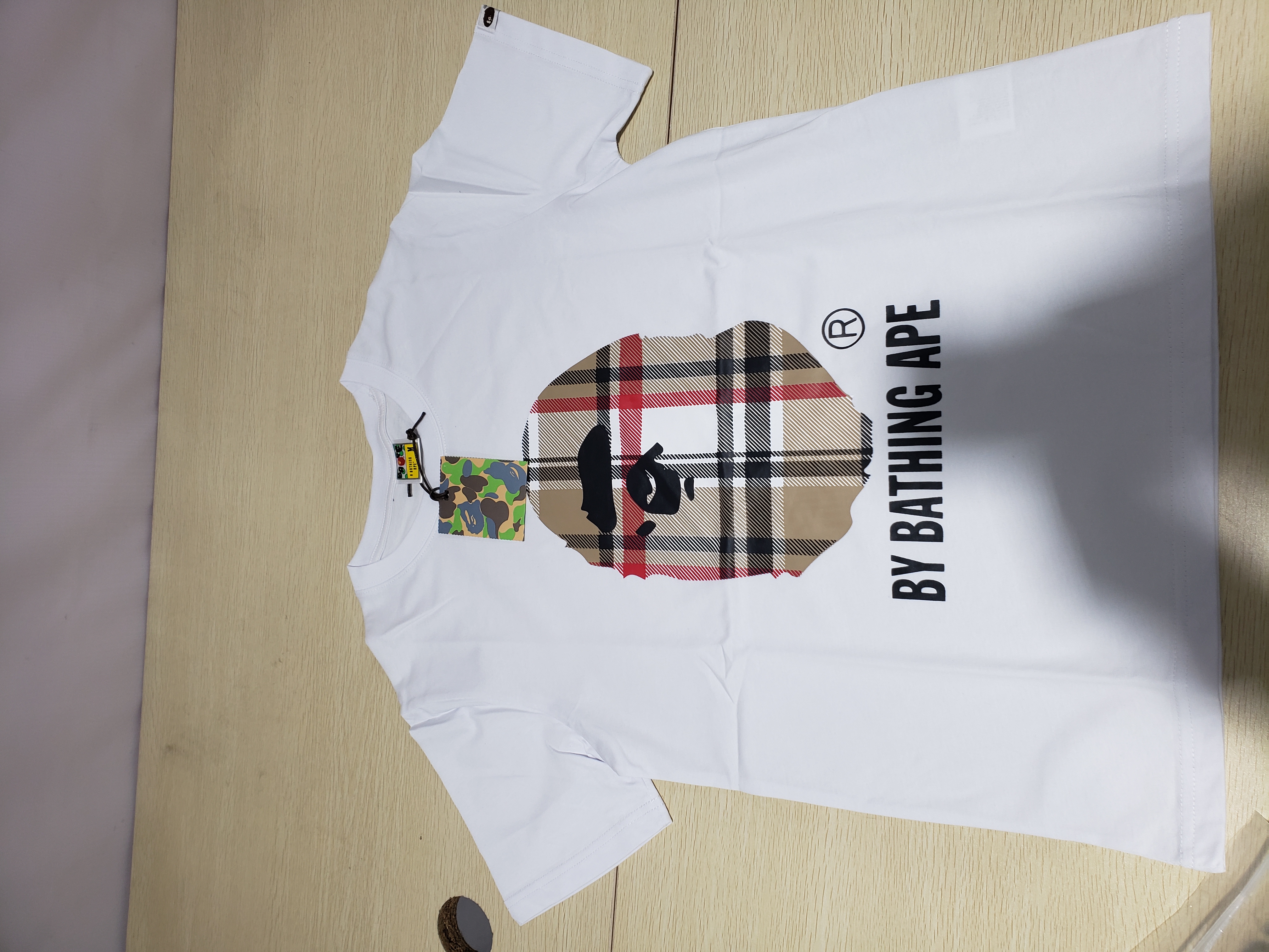 Bstsneaker-BAPE A Bathing Ape Check by Bathing T-shirt White 120