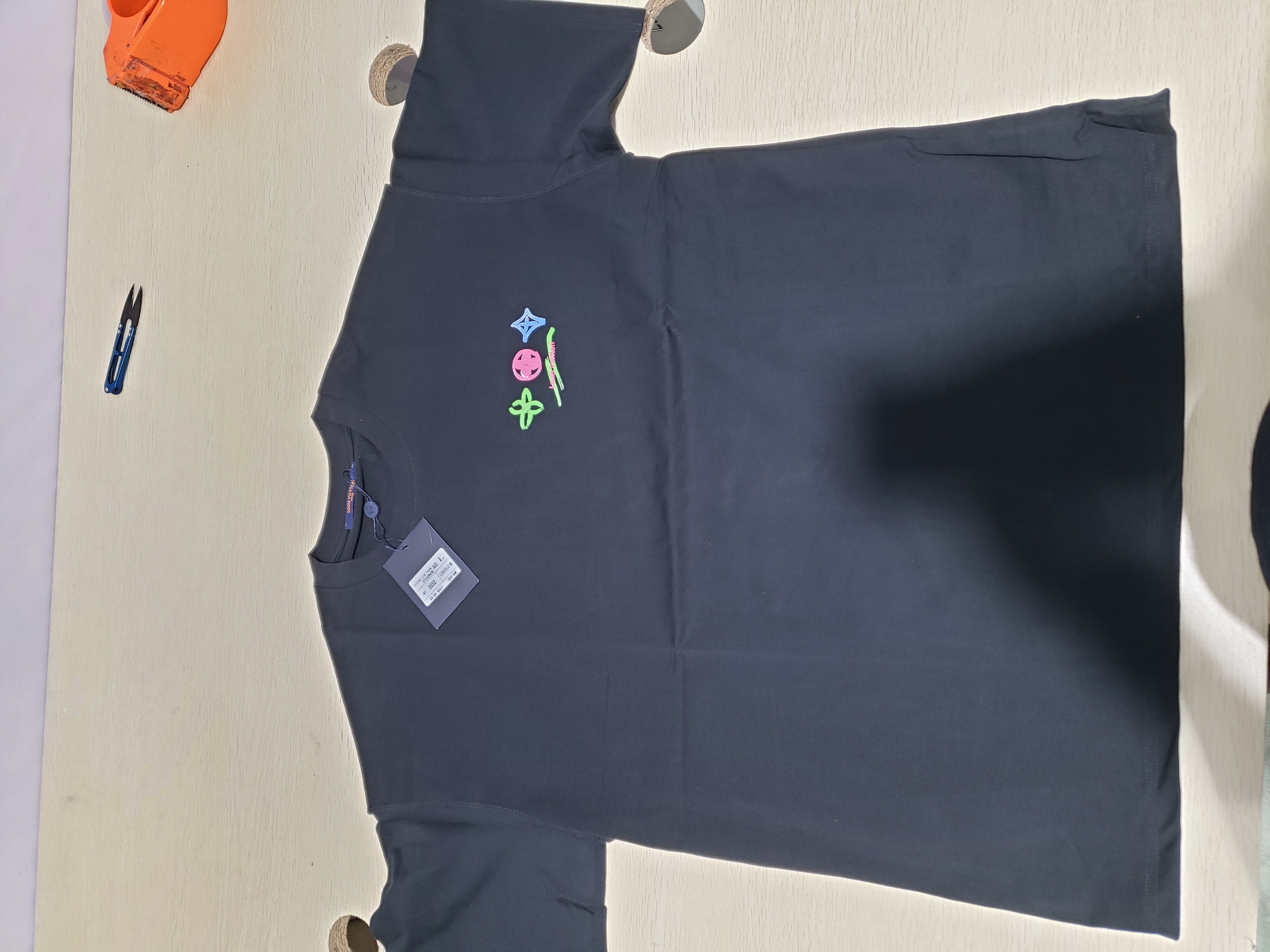 Bstsneaker-Louis Vuitton logo print black T-shirt 120