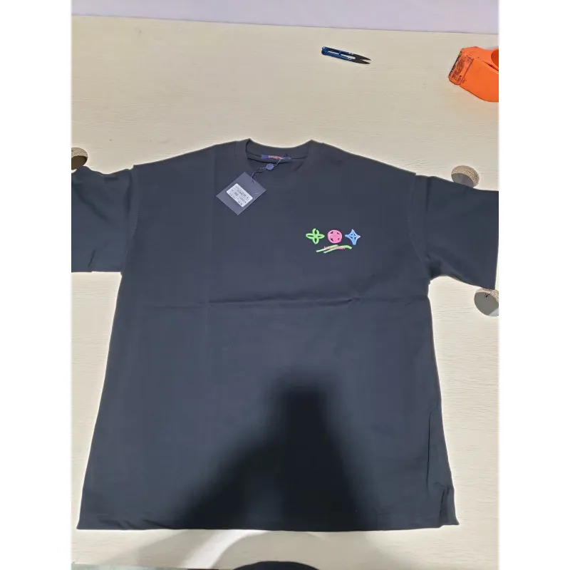 Bstsneaker-Louis Vuitton logo print black T-shirt 120