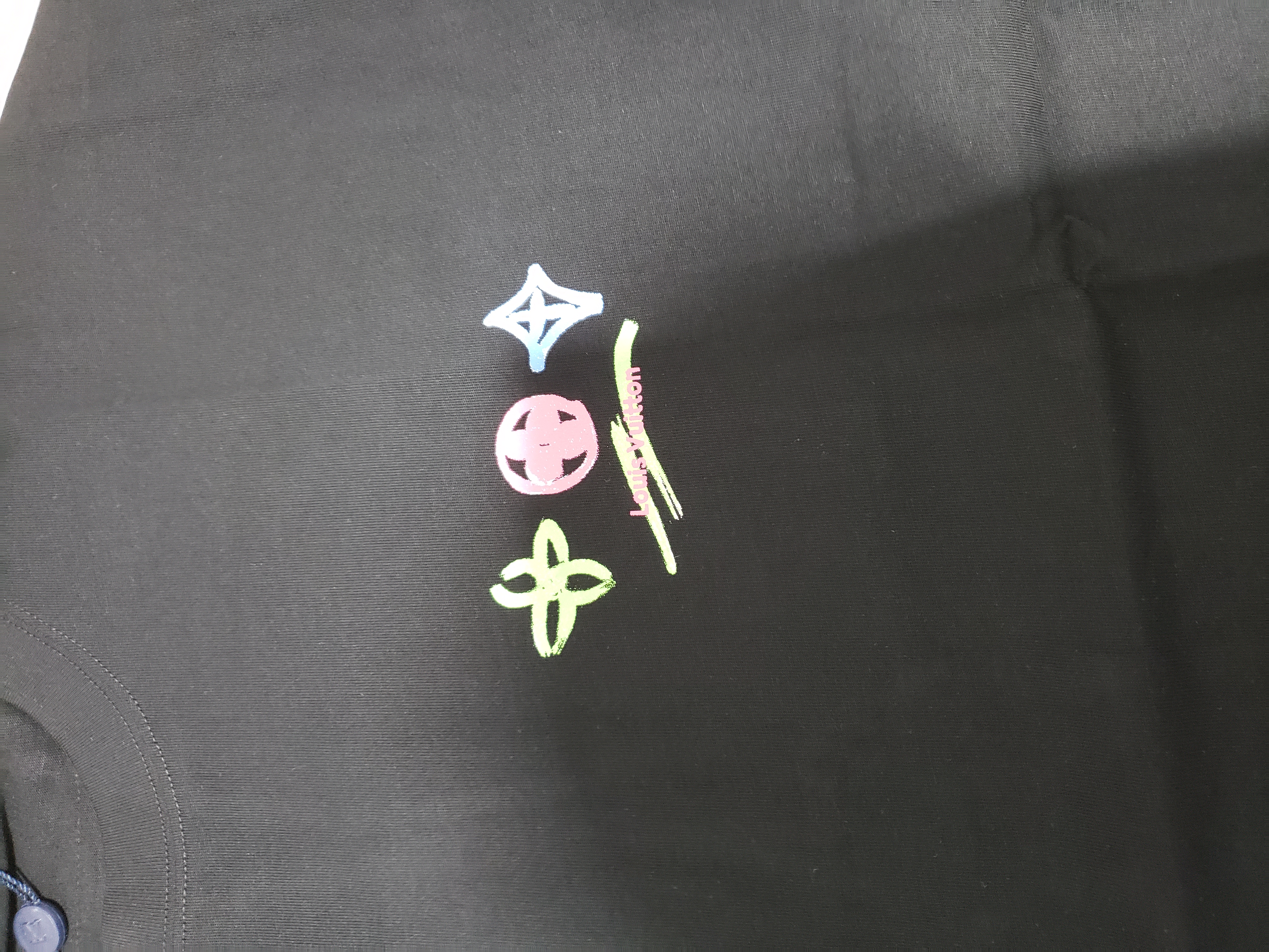 Bstsneaker-Louis Vuitton logo print black T-shirt 120