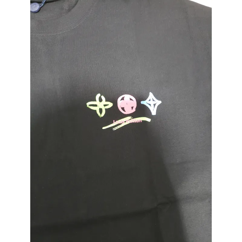 Bstsneaker-Louis Vuitton logo print black T-shirt 120