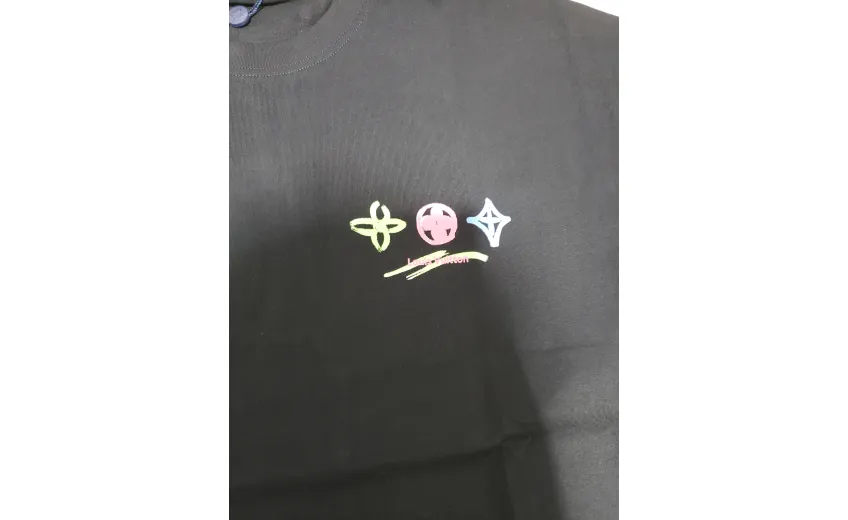 Bstsneaker-Louis Vuitton logo print black T-shirt 120