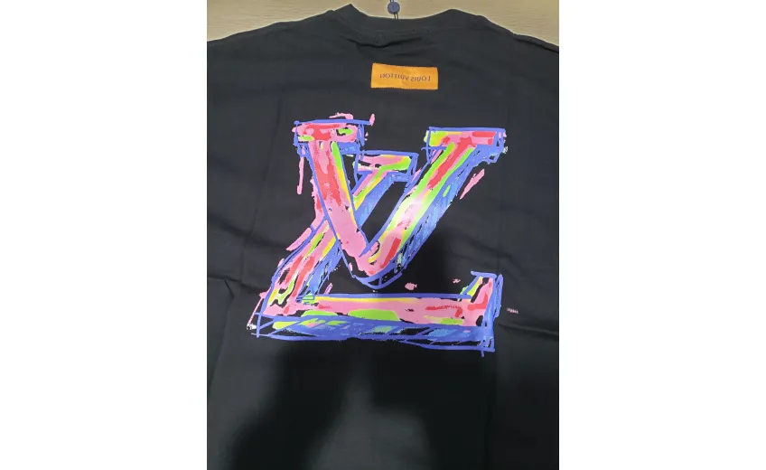Bstsneaker-Louis Vuitton logo print black T-shirt 120