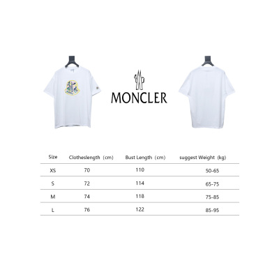Bstsneaker-Moncler Embroidered Logo Cotton T-shirt White 120 02