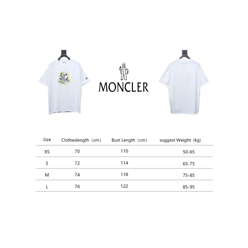 Bstsneaker-Moncler Embroidered Logo Cotton T-shirt White 120