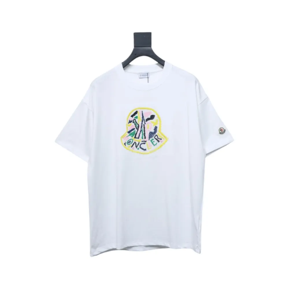 Bstsneaker-Moncler Embroidered Logo Cotton T-shirt White 120