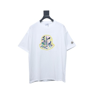 Bstsneaker-Moncler Embroidered Logo Cotton T-shirt White 120 01
