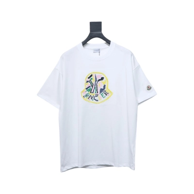 Bstsneaker-Moncler Embroidered Logo Cotton T-shirt White 120 01