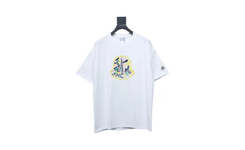 Bstsneaker-Moncler Embroidered Logo Cotton T-shirt White 120