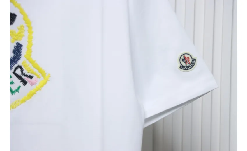 Bstsneaker-Moncler Embroidered Logo Cotton T-shirt White 120