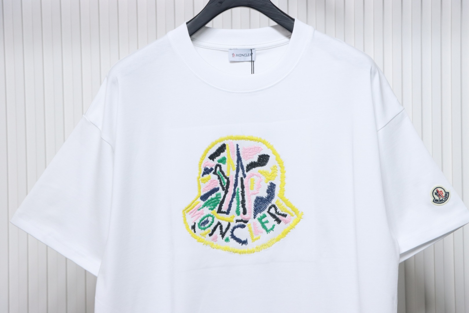 Bstsneaker-Moncler Embroidered Logo Cotton T-shirt White 120