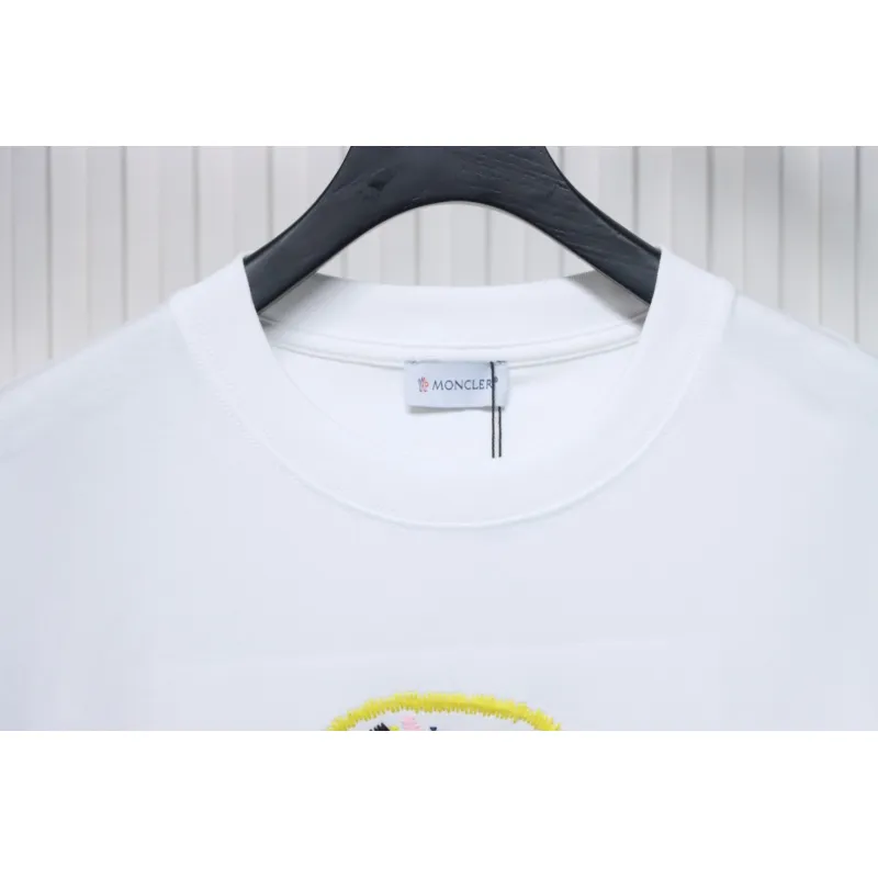 Bstsneaker-Moncler Embroidered Logo Cotton T-shirt White 120