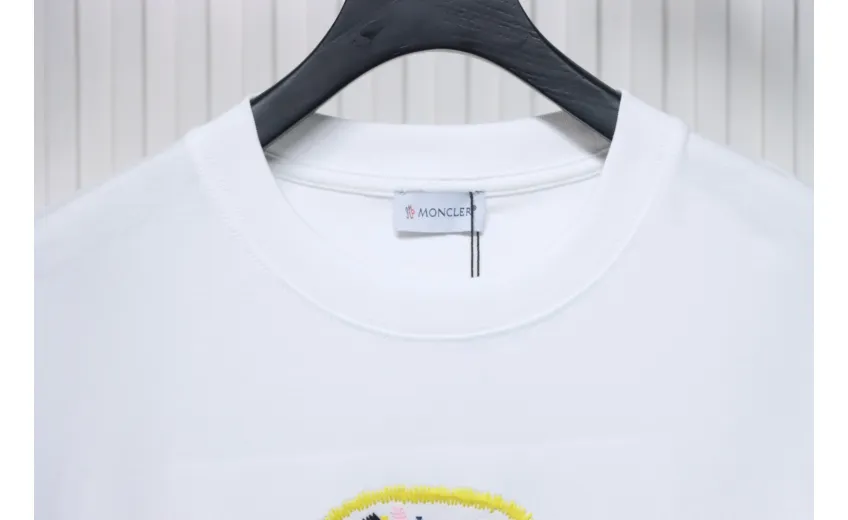 Bstsneaker-Moncler Embroidered Logo Cotton T-shirt White 120