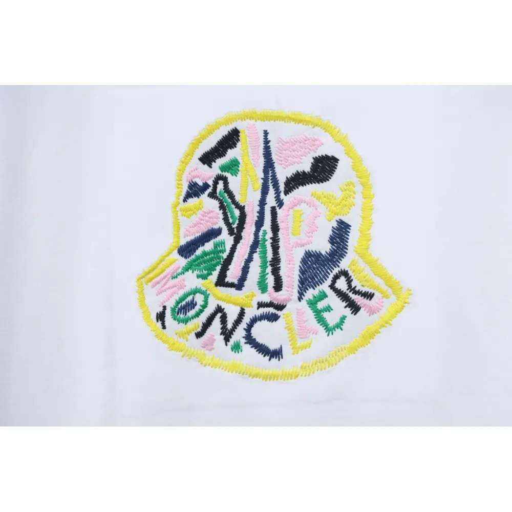 Bstsneaker-Moncler Embroidered Logo Cotton T-shirt White 120