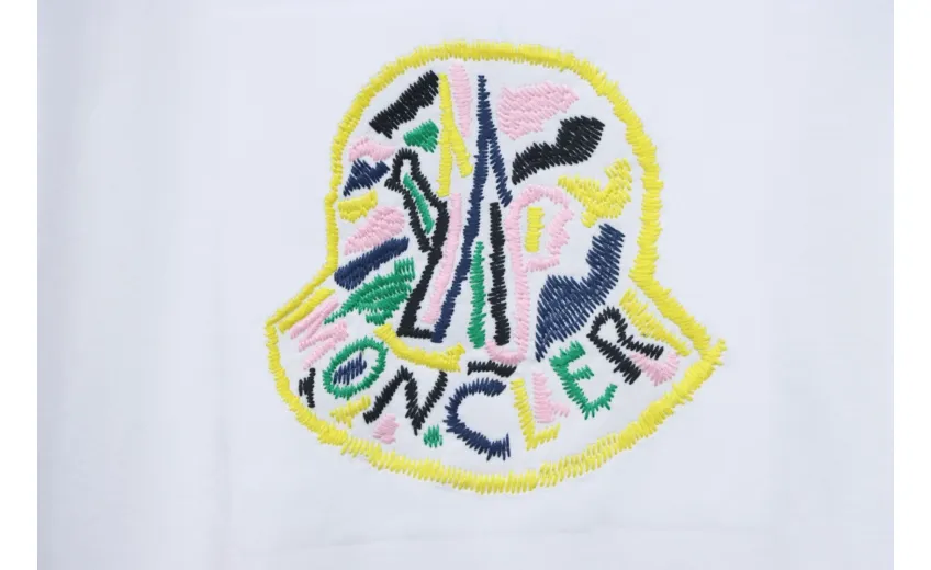 Bstsneaker-Moncler Embroidered Logo Cotton T-shirt White 120