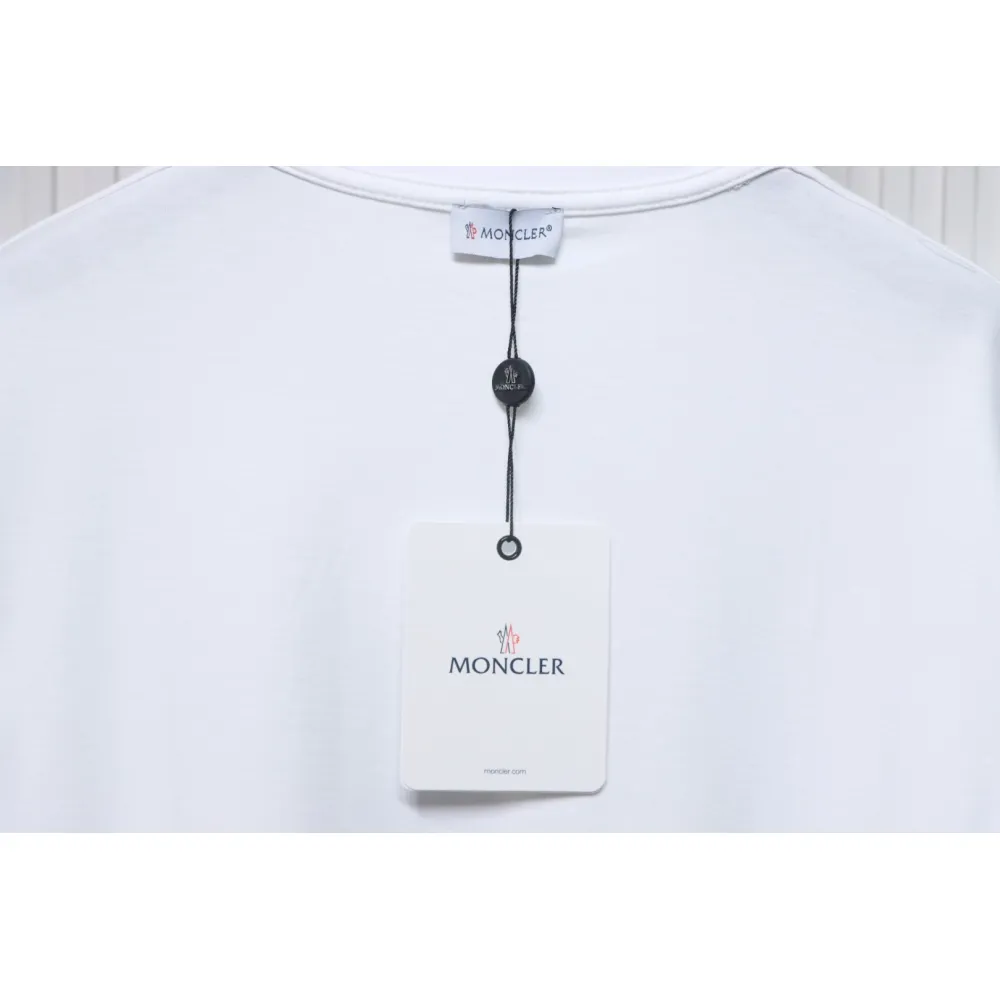 Bstsneaker-Moncler Embroidered Logo Cotton T-shirt White 120