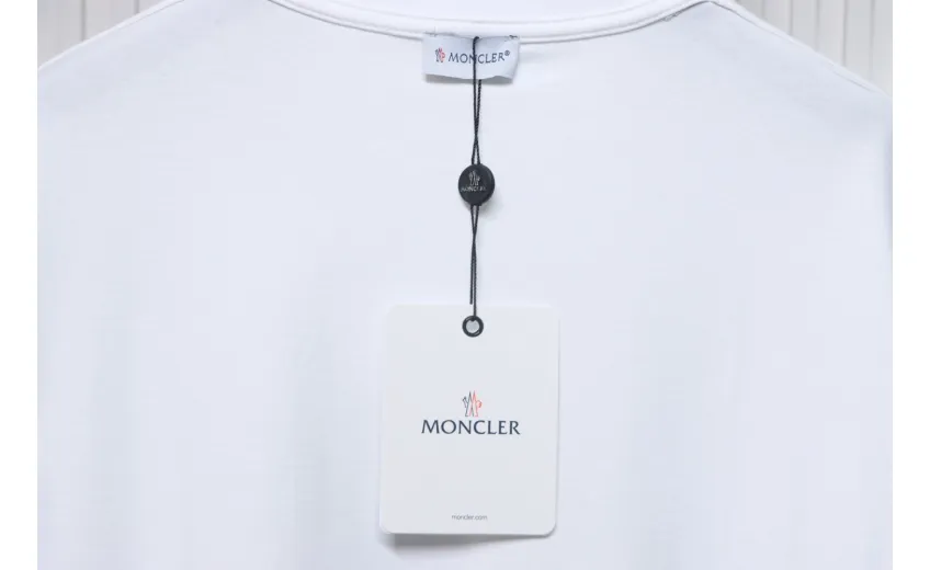 Bstsneaker-Moncler Embroidered Logo Cotton T-shirt White 120