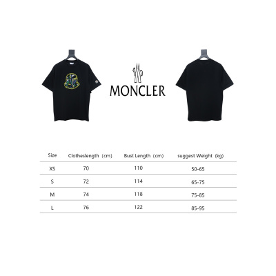 Bstsneaker-Moncler Embroidered Logo Cotton T-shirt Black 120 02