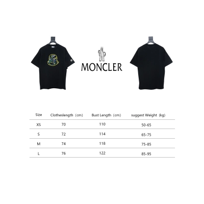Bstsneaker-Moncler Embroidered Logo Cotton T-shirt Black 120 02