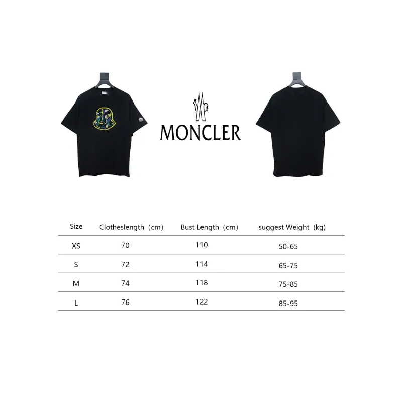 Bstsneaker-Moncler Embroidered Logo Cotton T-shirt Black 120