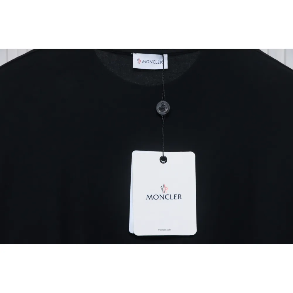 Bstsneaker-Moncler Embroidered Logo Cotton T-shirt Black 120